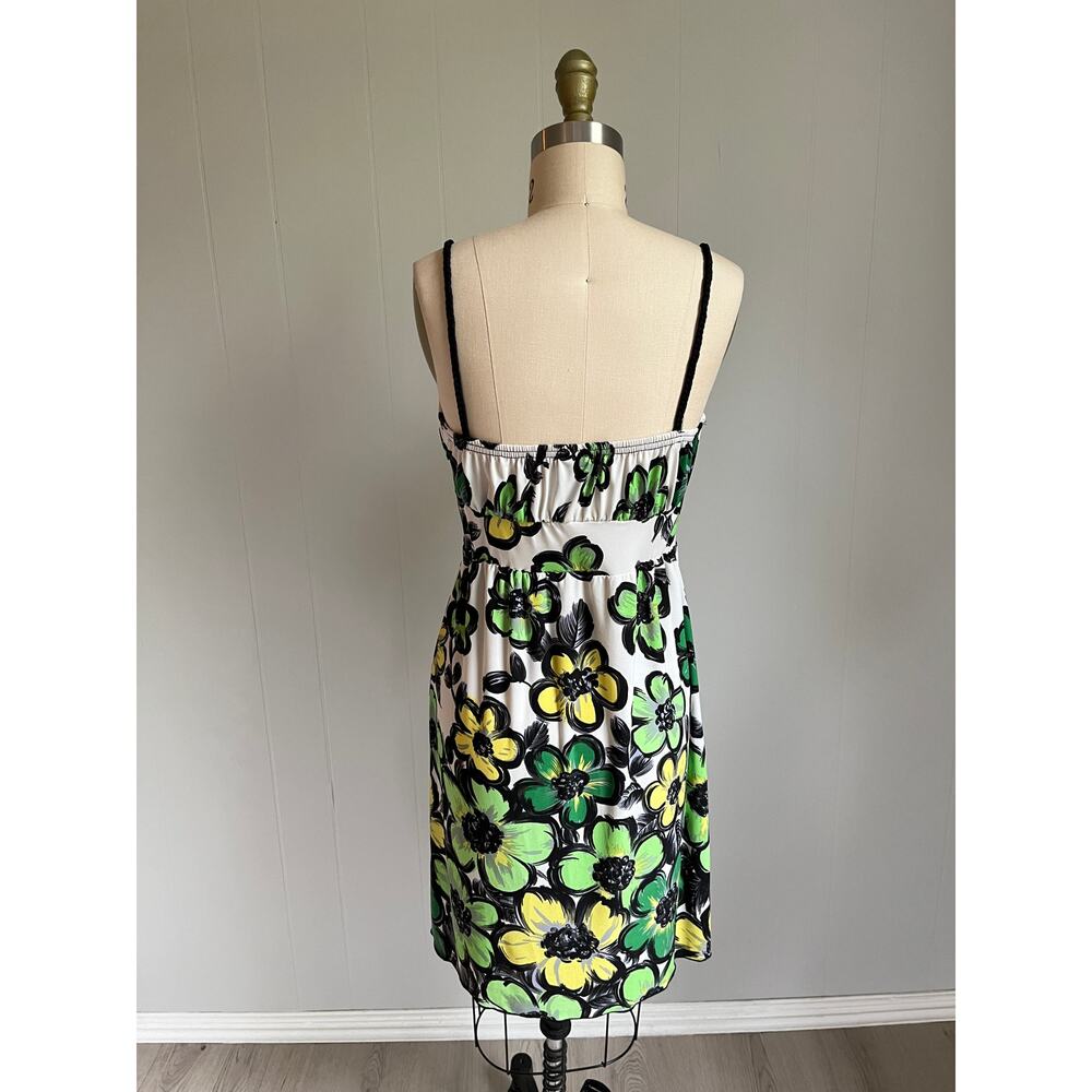 Vintage Y2K Stretchy Floral Dress Small Braided Spaghetti‎ Straps Cocktail - Picture 7 of 15